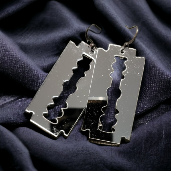 On the Edge - Razor Blade Earrings - Image 2