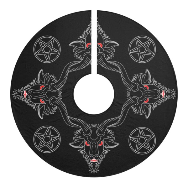Baphomet & Pentacle Gothic Tree Skirt - Image 2
