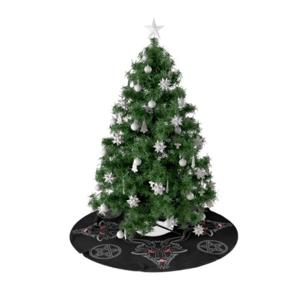 Baphomet & Pentacle Gothic Tree Skirt - Image 3