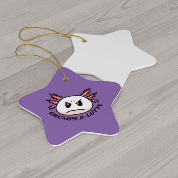Grumpy Axolotl Ceramic Ornament - Image 11
