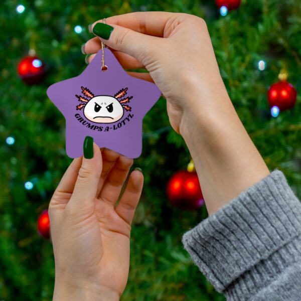Grumpy Axolotl Ceramic Ornament - Image 12
