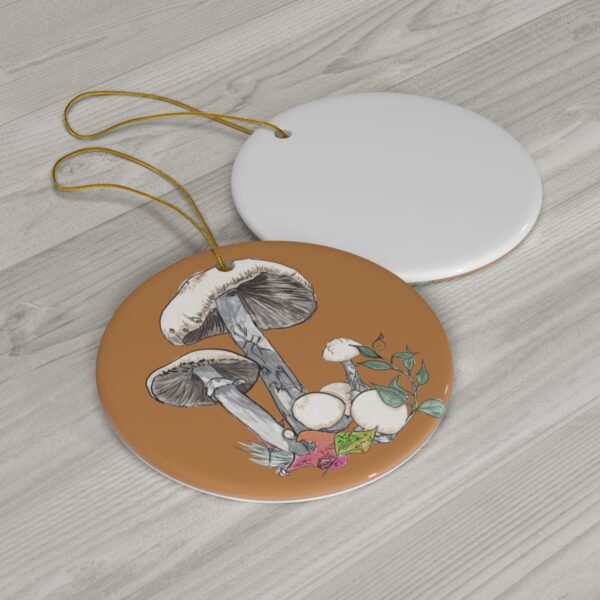 Destroying Angel Poisonous Mushroom Ceramic Ornament - Image 2
