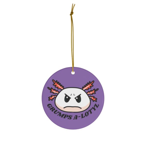Grumpy Axolotl Ceramic Ornament
