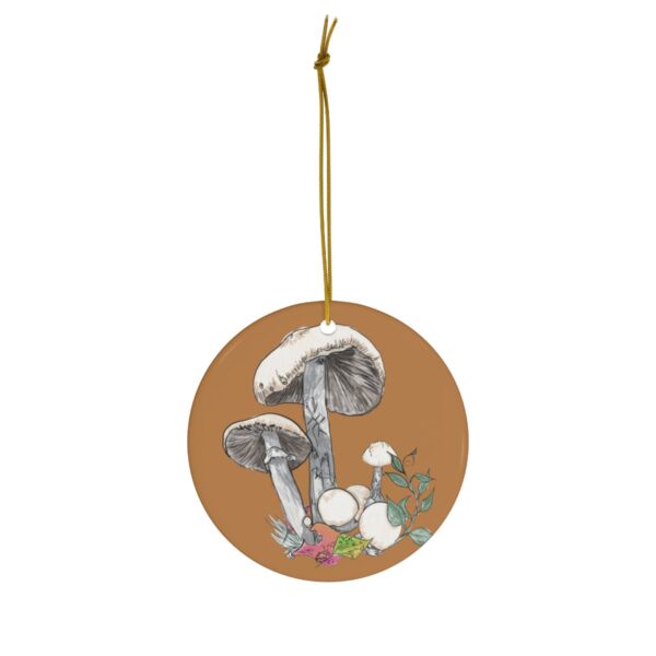Destroying Angel Poisonous Mushroom Ceramic Ornament