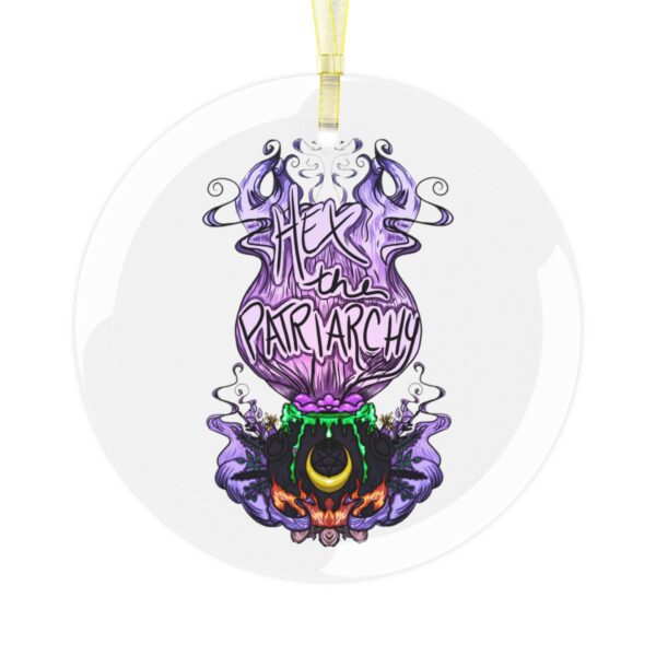 Hex the Patriarchy Glass Ornament - Image 2