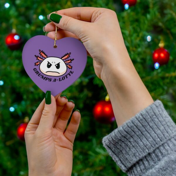 Grumpy Axolotl Ceramic Ornament - Image 6