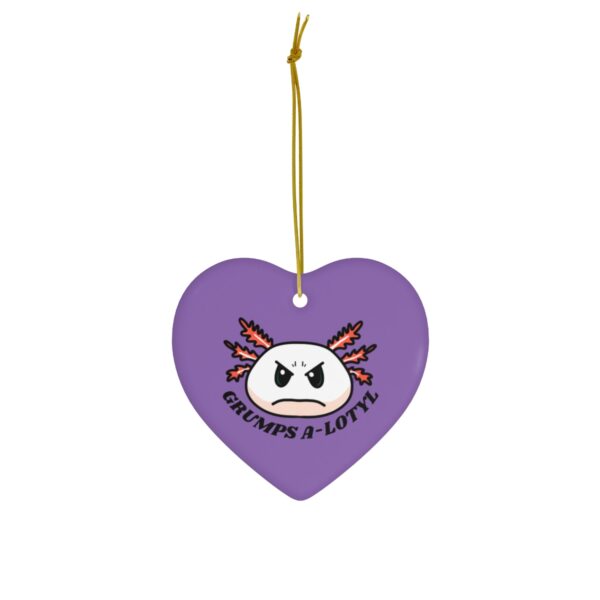 Grumpy Axolotl Ceramic Ornament - Image 4