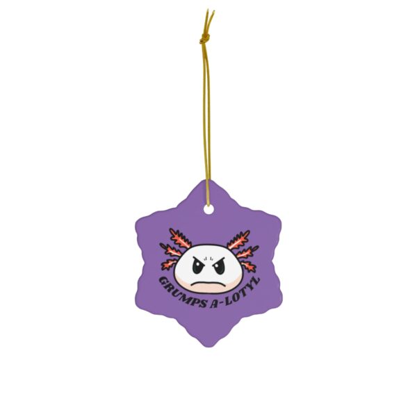 Grumpy Axolotl Ceramic Ornament - Image 7
