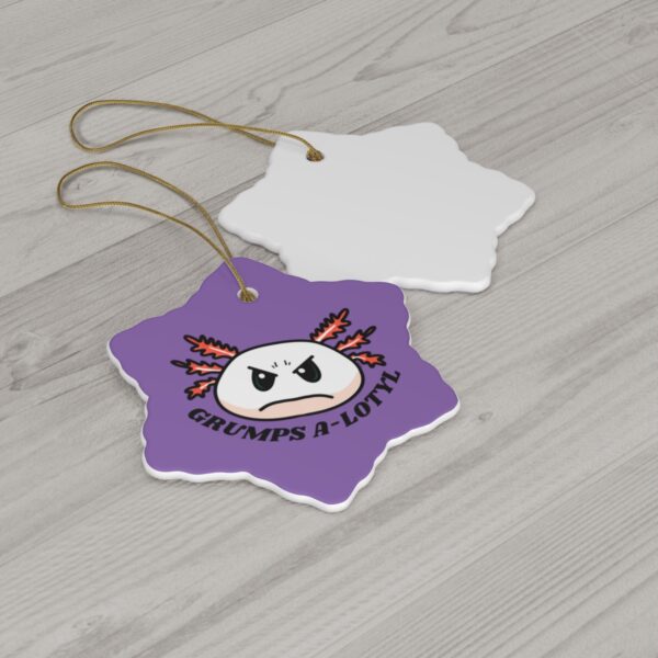 Grumpy Axolotl Ceramic Ornament - Image 8