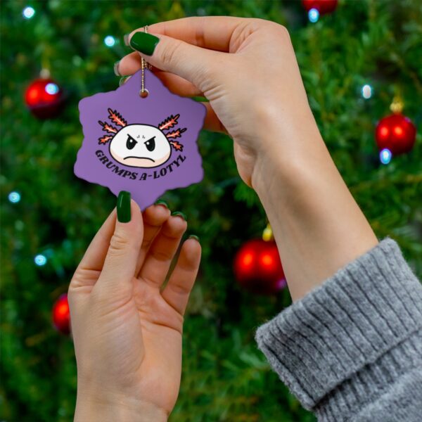 Grumpy Axolotl Ceramic Ornament - Image 9