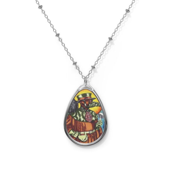 Retro Plague Doctor Oval Necklace