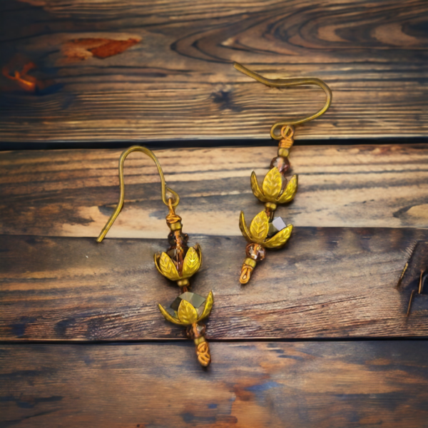 Lotus Drop Earrings