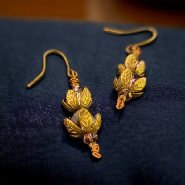 Lotus Drop Earrings - Image 3