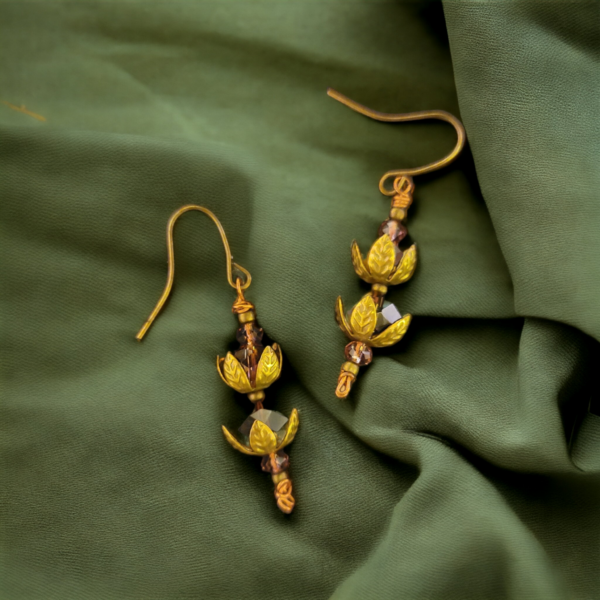 Lotus Drop Earrings - Image 2