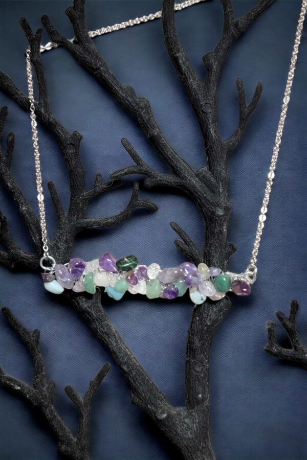 Amethyst & Aventurine Bar | Necklace - Image 4