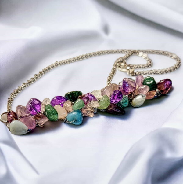 Amethyst & Aventurine Bar | Necklace