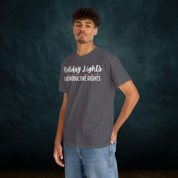 Holiday Lights & Reproductive Rights Christmas Unisex Heavy Cotton Tee - Image 54
