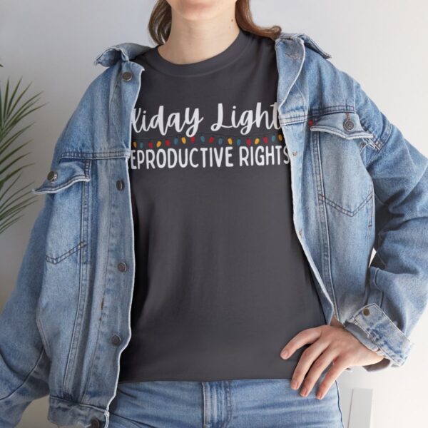 Holiday Lights & Reproductive Rights Christmas Unisex Heavy Cotton Tee - Image 57