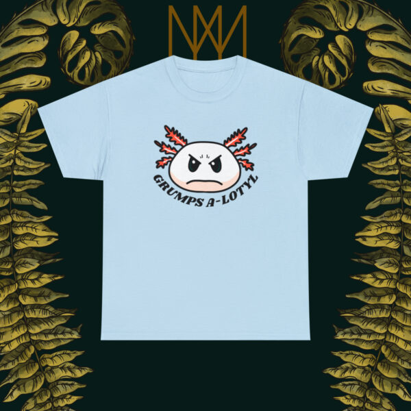 Grumpy A-lotyl Funny Axolotyl Unisex Heavy Cotton Tee - Image 2