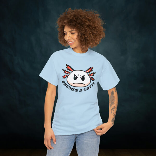 Grumpy A-lotyl Funny Axolotyl Unisex Heavy Cotton Tee - Image 4