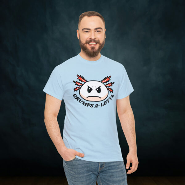 Grumpy A-lotyl Funny Axolotyl Unisex Heavy Cotton Tee - Image 5