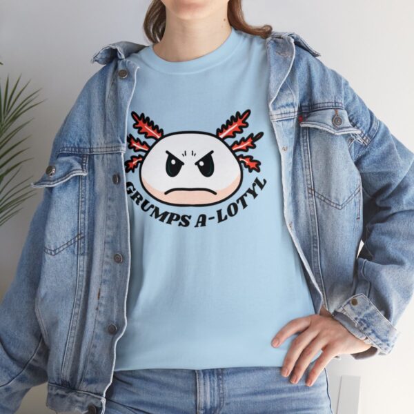 Grumpy A-lotyl Funny Axolotyl Unisex Heavy Cotton Tee - Image 9