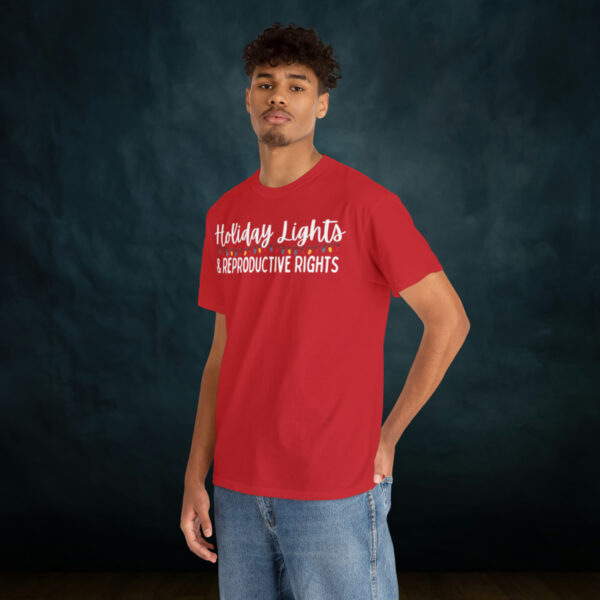 Holiday Lights & Reproductive Rights Christmas Unisex Heavy Cotton Tee - Image 6