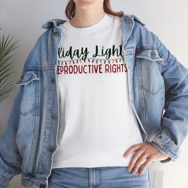 Holiday Lights & Reproductive Rights Christmas Unisex Heavy Cotton Tee - Image 21