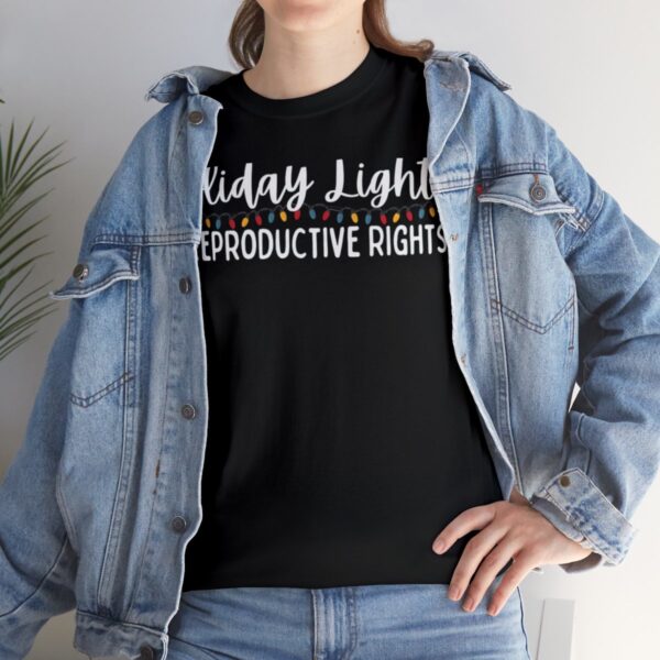 Holiday Lights & Reproductive Rights Christmas Unisex Heavy Cotton Tee - Image 33