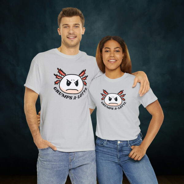 Grumpy A-lotyl Funny Axolotyl Unisex Heavy Cotton Tee - Image 34