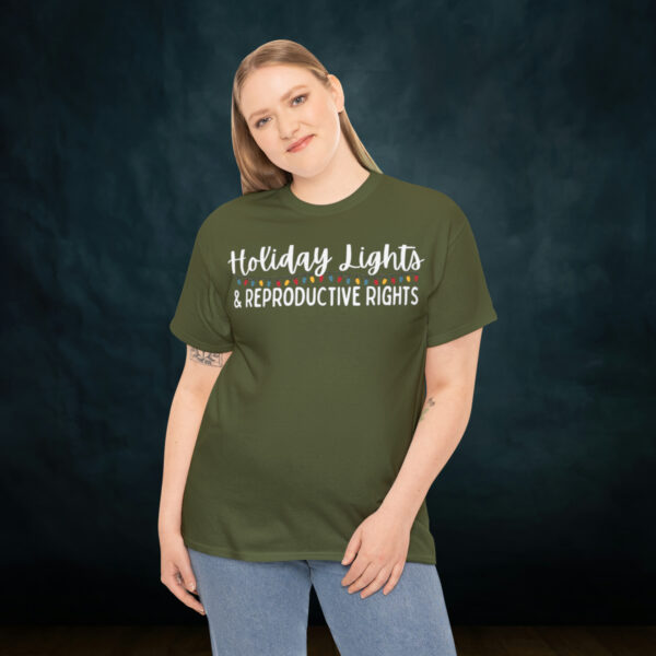 Holiday Lights & Reproductive Rights Christmas Unisex Heavy Cotton Tee - Image 37