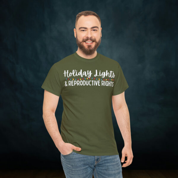 Holiday Lights & Reproductive Rights Christmas Unisex Heavy Cotton Tee - Image 41