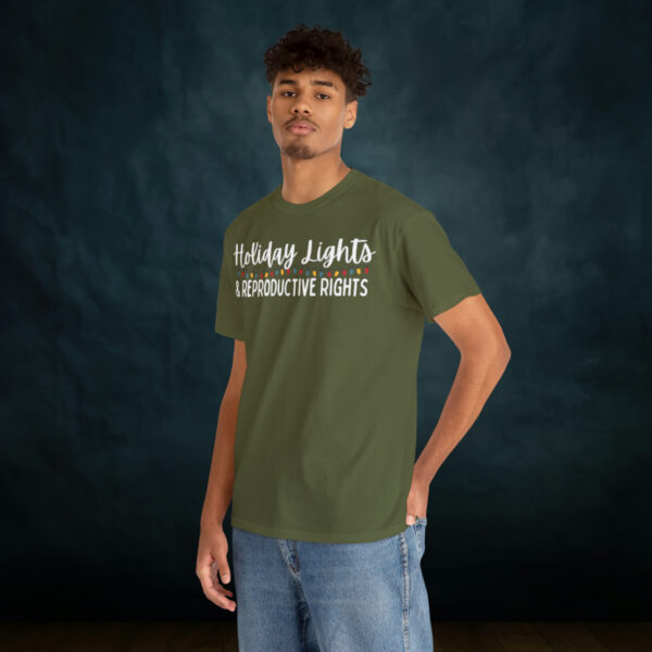 Holiday Lights & Reproductive Rights Christmas Unisex Heavy Cotton Tee - Image 42