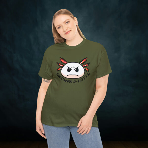 Grumpy A-lotyl Funny Axolotyl Unisex Heavy Cotton Tee - Image 37