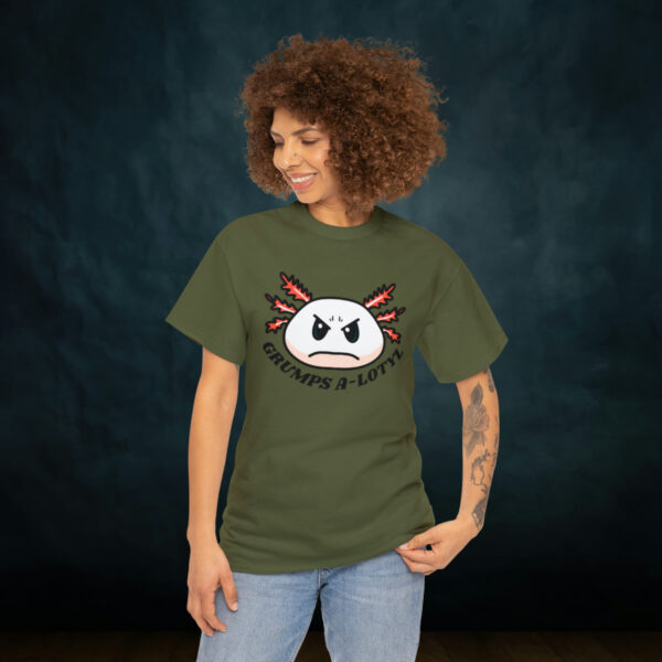 Grumpy A-lotyl Funny Axolotyl Unisex Heavy Cotton Tee - Image 40