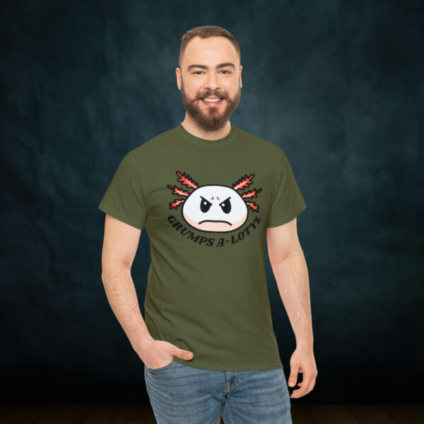 Grumpy A-lotyl Funny Axolotyl Unisex Heavy Cotton Tee - Image 41