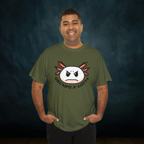 Grumpy A-lotyl Funny Axolotyl Unisex Heavy Cotton Tee - Image 44