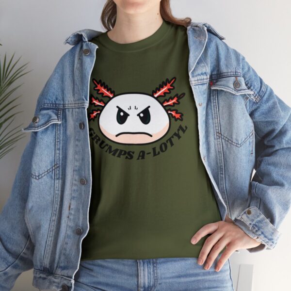Grumpy A-lotyl Funny Axolotyl Unisex Heavy Cotton Tee - Image 45
