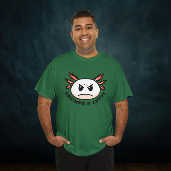 Grumpy A-lotyl Funny Axolotyl Unisex Heavy Cotton Tee - Image 56