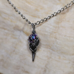 Fossilized Tiger Shark Tooth & Lava Rock Necklace